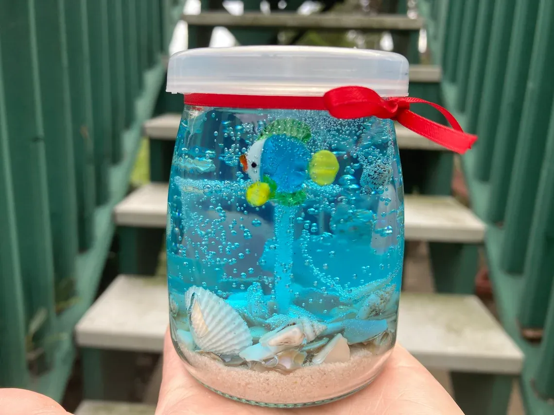 Gel Candle, Ocean Candle, Glass Fish Figure Inside Candle,All Season Decoration