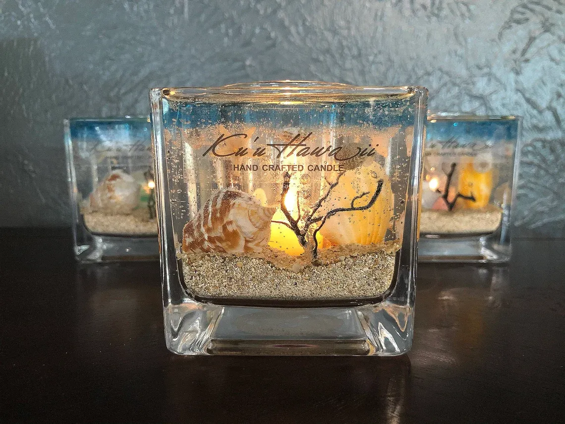 Aquarium Ocean Candle Gift Set Forever Holder + 3oz Gel Refill