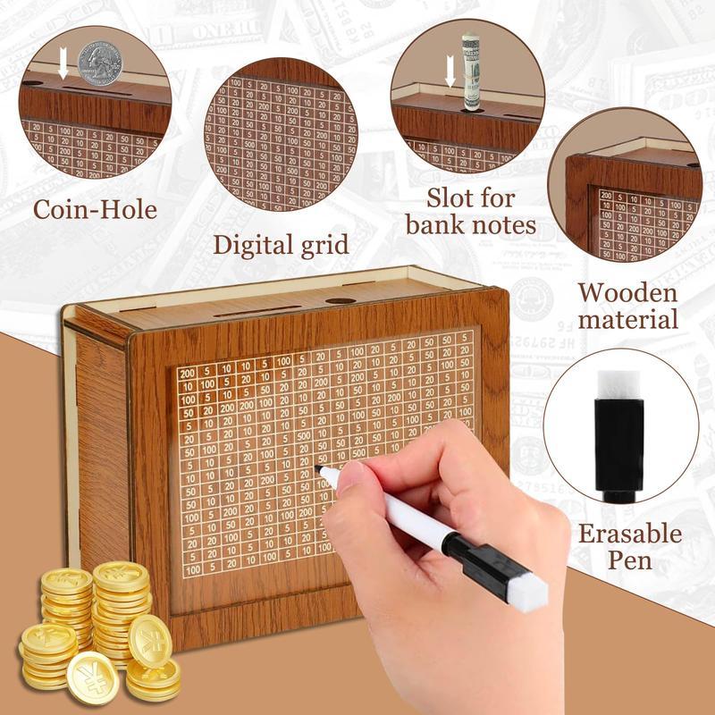 🔥Final Hot Sale-49% OFF🔥 Wooden Money Box with Counter