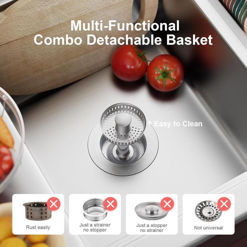 🔥Final Hot Sale-49% OFF🔥 3-in-1 Stainless Steel Sink Drain Strainer
