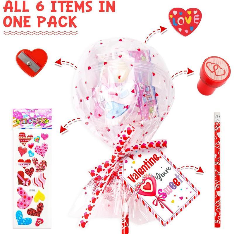 🔥Valentine's Day deals 49% OFF - Valentines Day Gifts for Kids - 24 Pack Giant Lollipop-Shaped Stationery Set