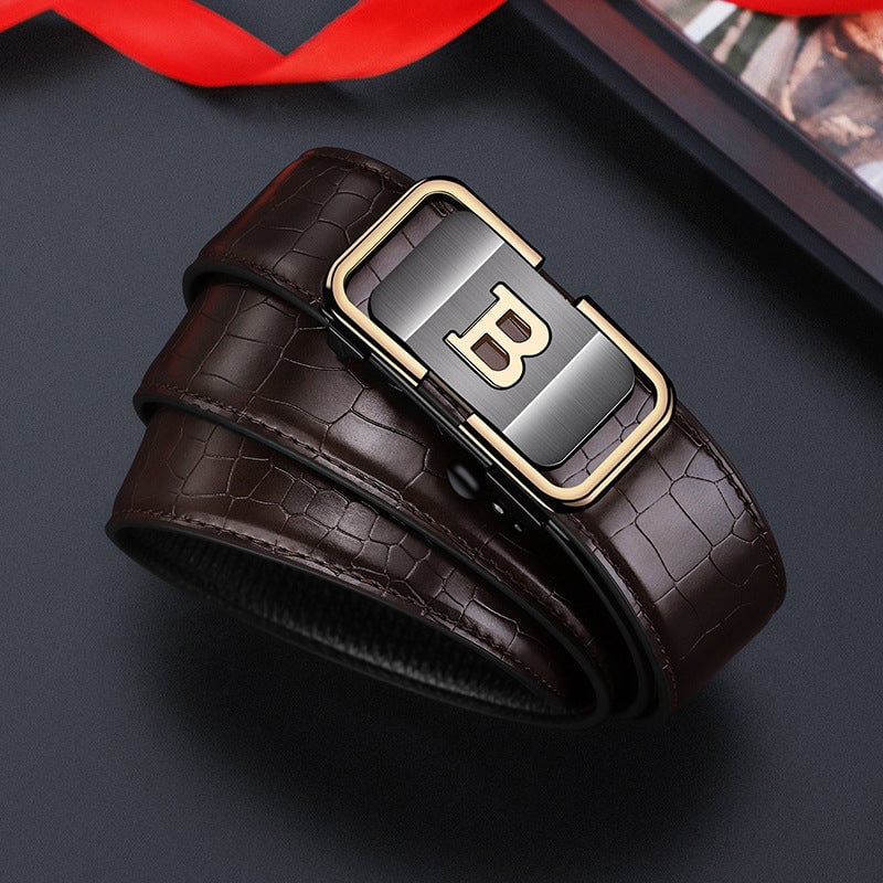 🔥LAST DAY SALE 50% OFF - Men's Artificial Crocodile Leather Automatic Buckle Belt