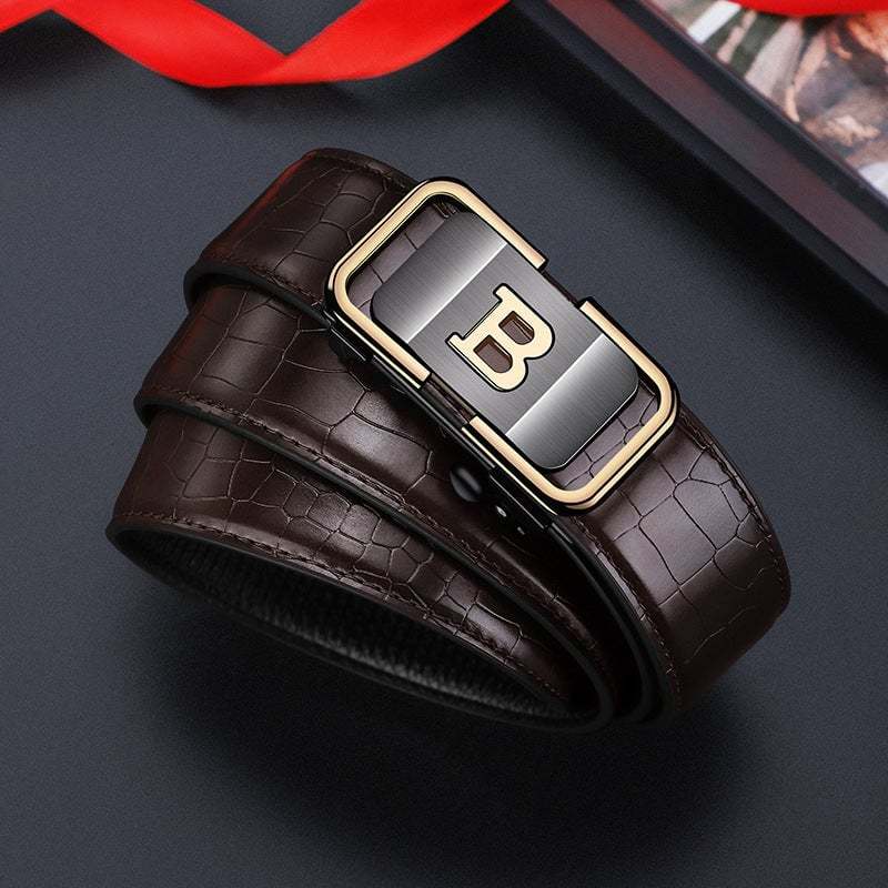 🔥LAST DAY SALE 50% OFF - Men's Artificial Crocodile Leather Automatic Buckle Belt
