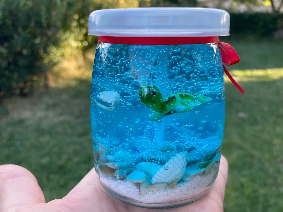 Gel Candle, Ocean Candle, Glass Fish Figure Inside Candle,All Season Decoration