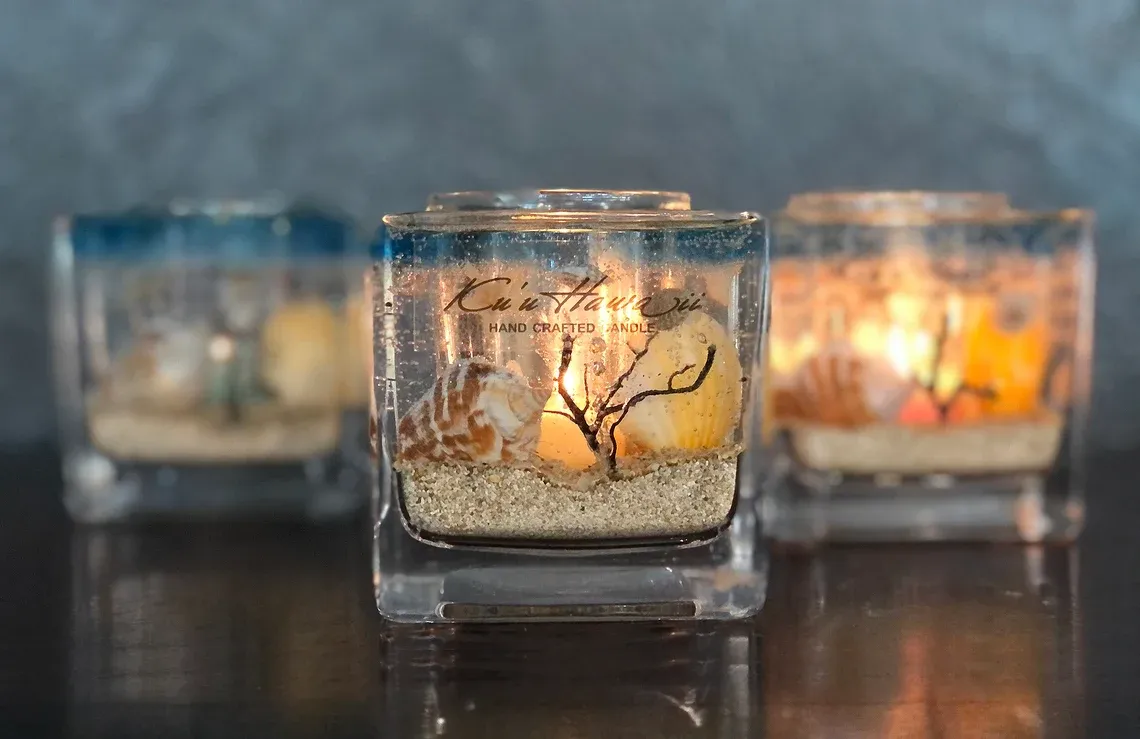 Aquarium Ocean Candle Gift Set Forever Holder + 3oz Gel Refill