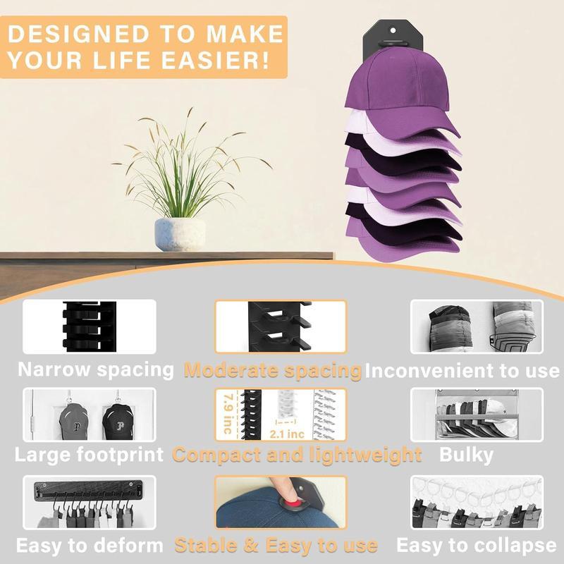 🔥Final Hot Sale-49% OFF🔥 Baseball Cap Organizer, Wall Hat Rack, Hat Storage Display Holder