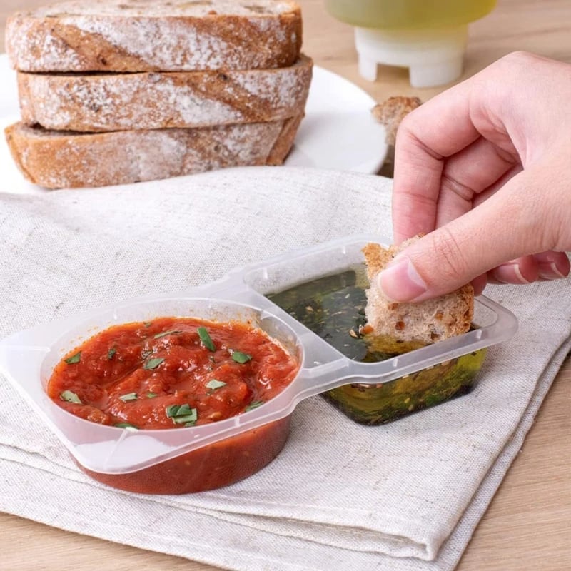 🔥2025 Hot Sale 49% OFF - Double Compartment Condiment Containers with Lids