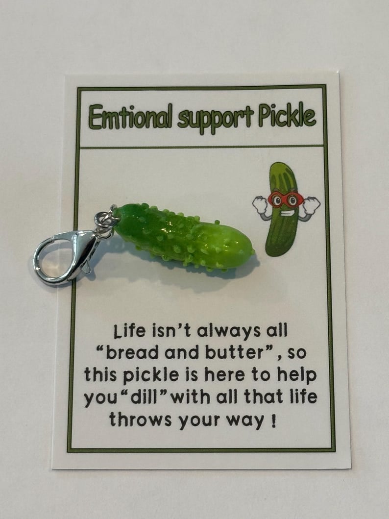MINI Emotional Support Pickle Keychain Bread and Butter