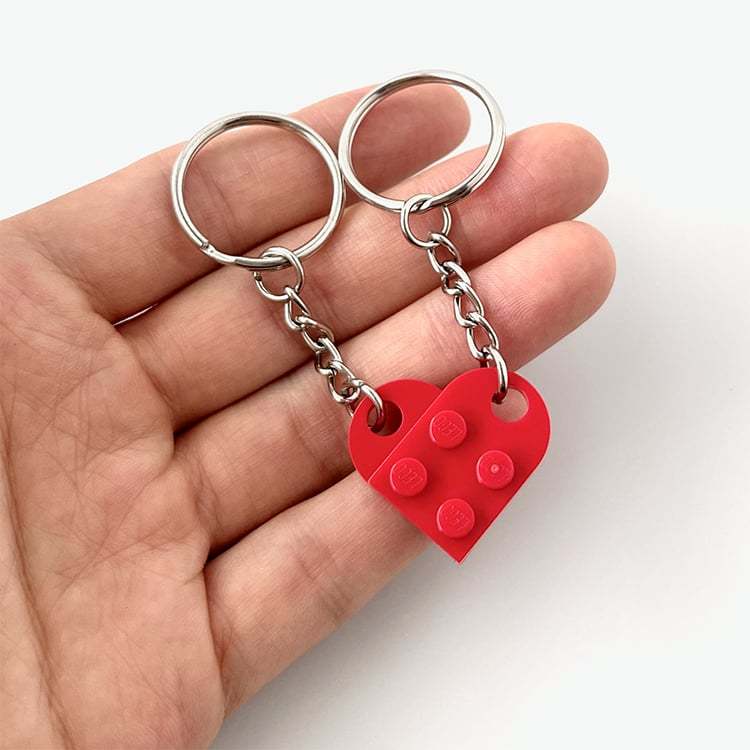 Brick Heart Keychain Set