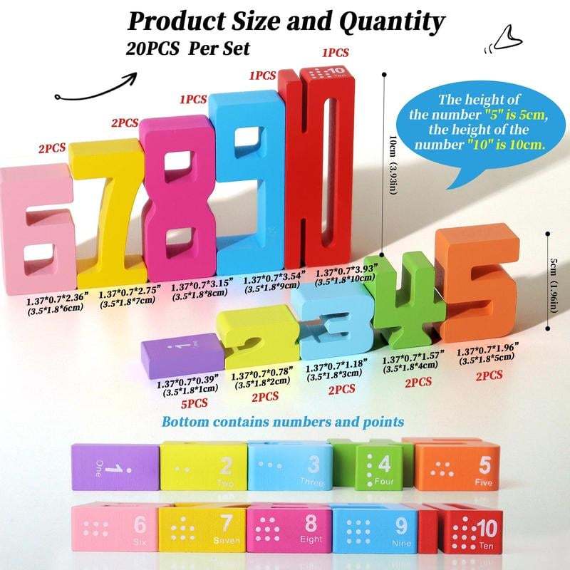 🔥Final Hot Sale-49% OFF🔥 Montessori-Inspired Wooden Number Blocks – Unlock Your Child’s Potential!