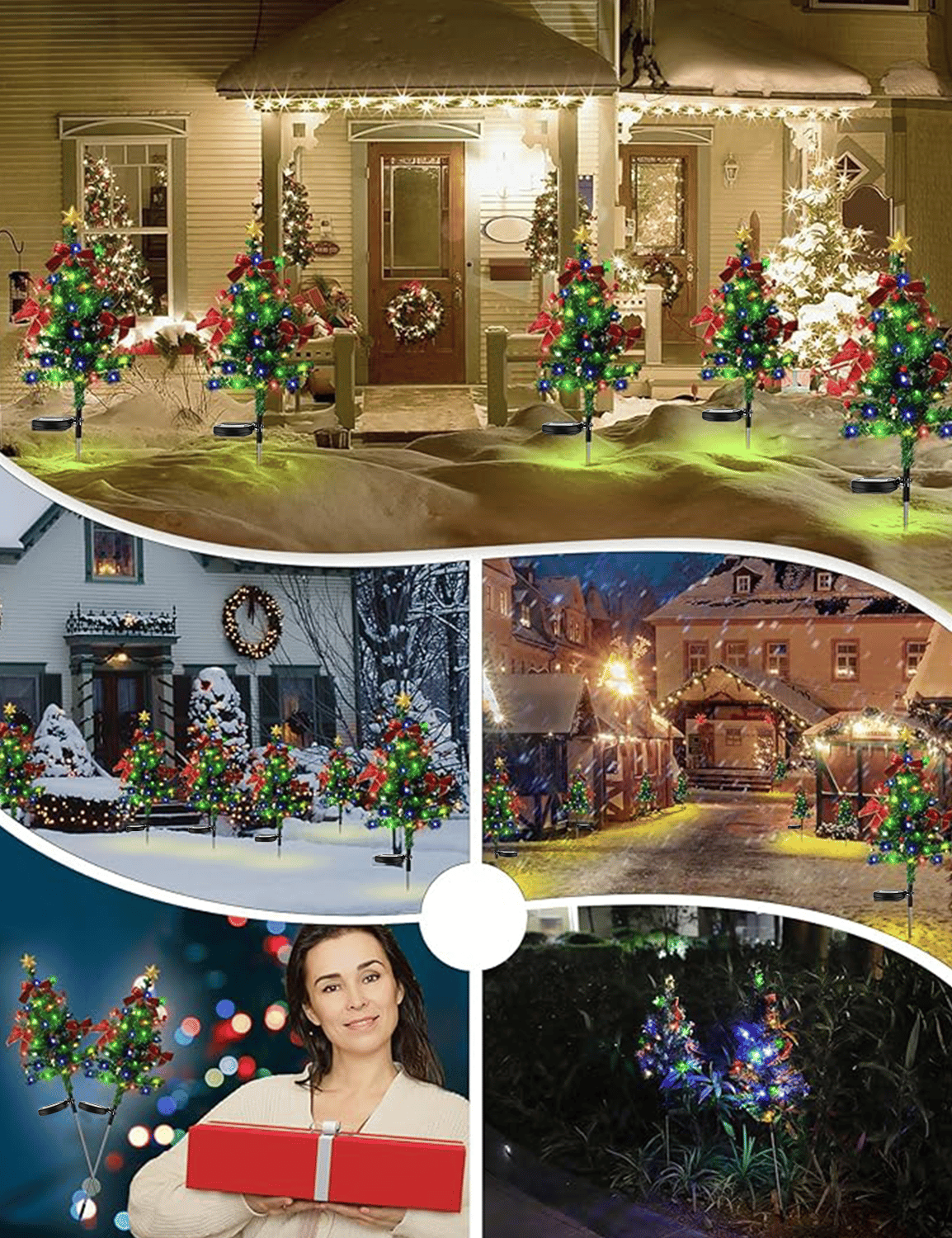 Solar Christmas Trees Lights Outdoor Decoration Waterproof