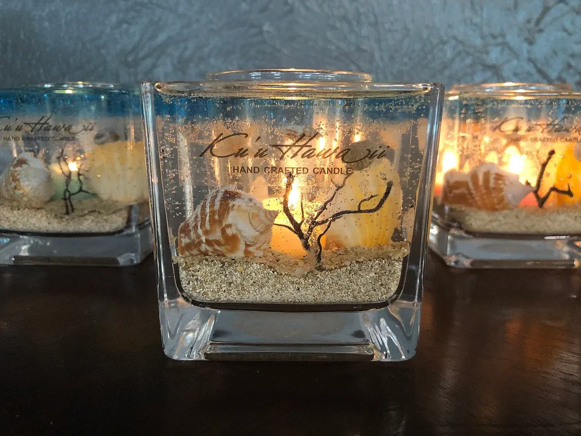 Aquarium Ocean Candle Gift Set Forever Holder + 3oz Gel Refill