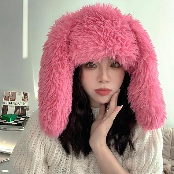 🔥Hot Sale Now 49% OFF - Cute Rabbit Ear Design Bucket Hat, Casual Soft Plush Warm Hat for Women & Men