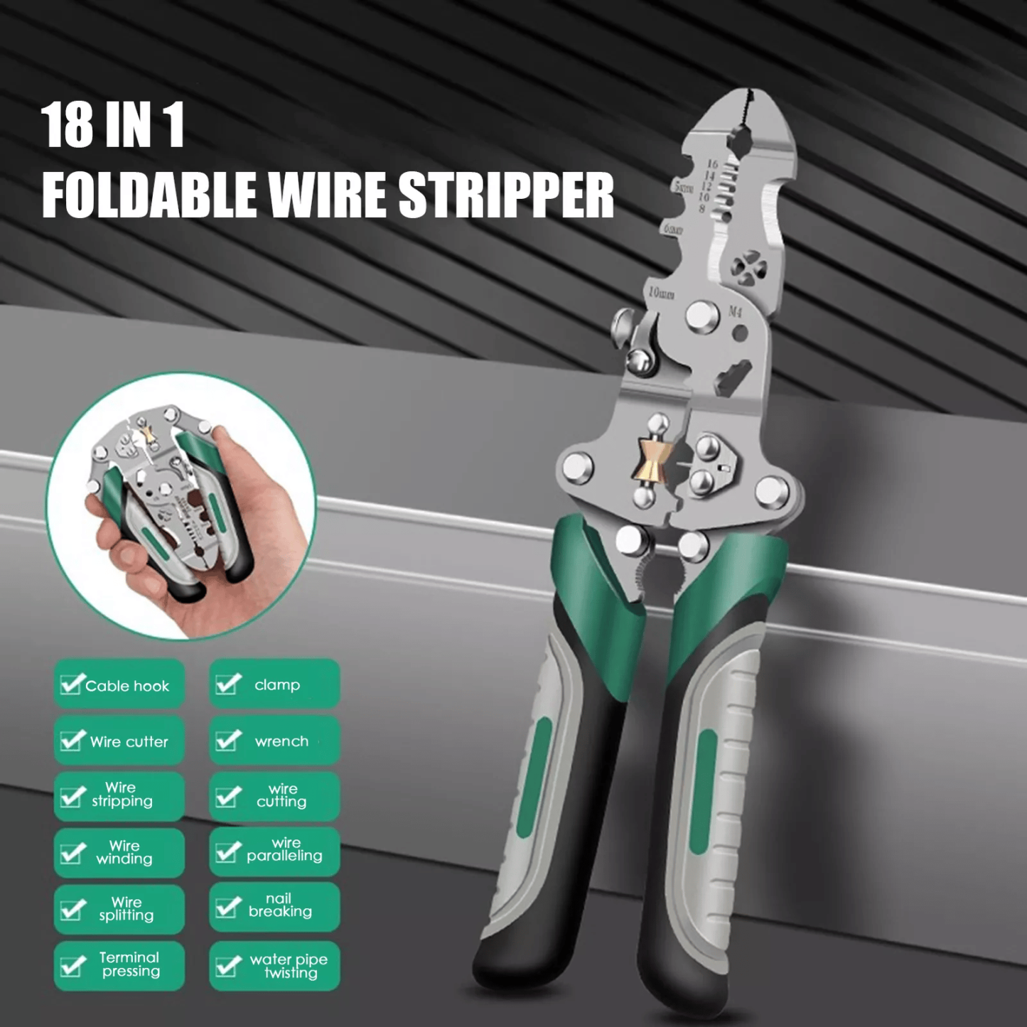 🔧Multifunctional Folding Wire Stripper