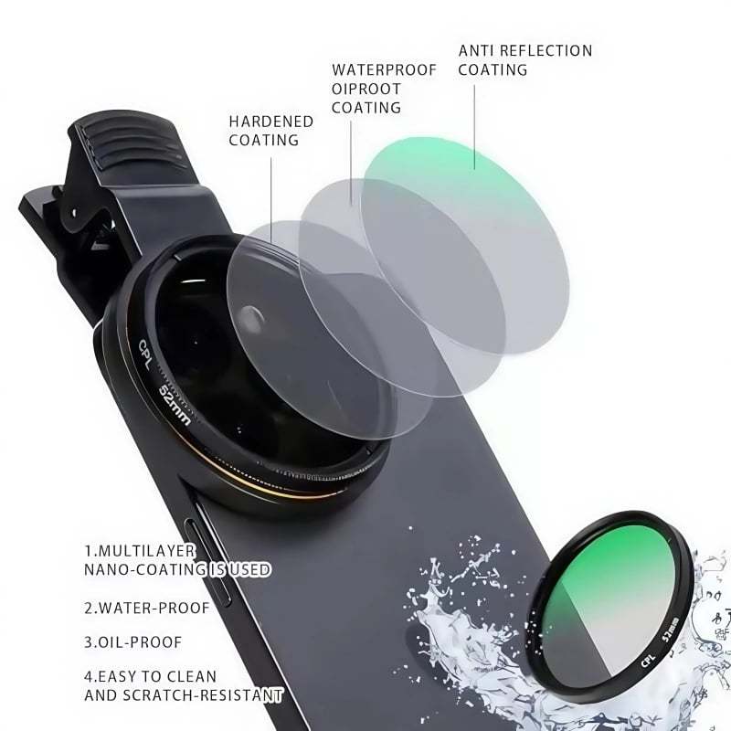52/67MM Phone Lens Filter Kit For All Phones Models
