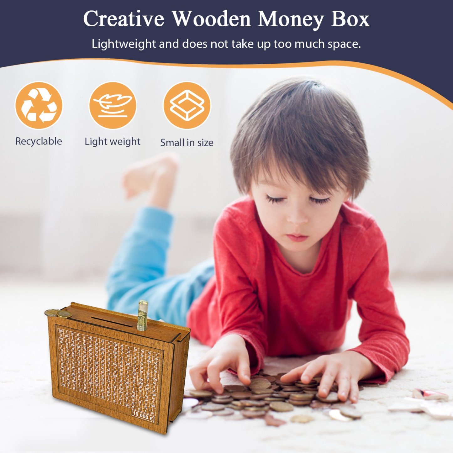 🔥Final Hot Sale-49% OFF🔥 Wooden Money Box with Counter
