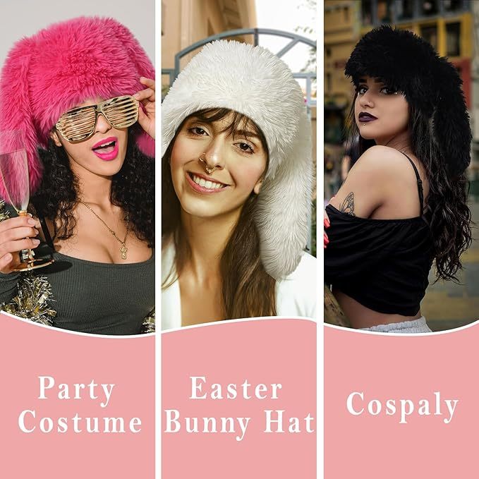 🔥Hot Sale Now 49% OFF - Cute Rabbit Ear Design Bucket Hat, Casual Soft Plush Warm Hat for Women & Men