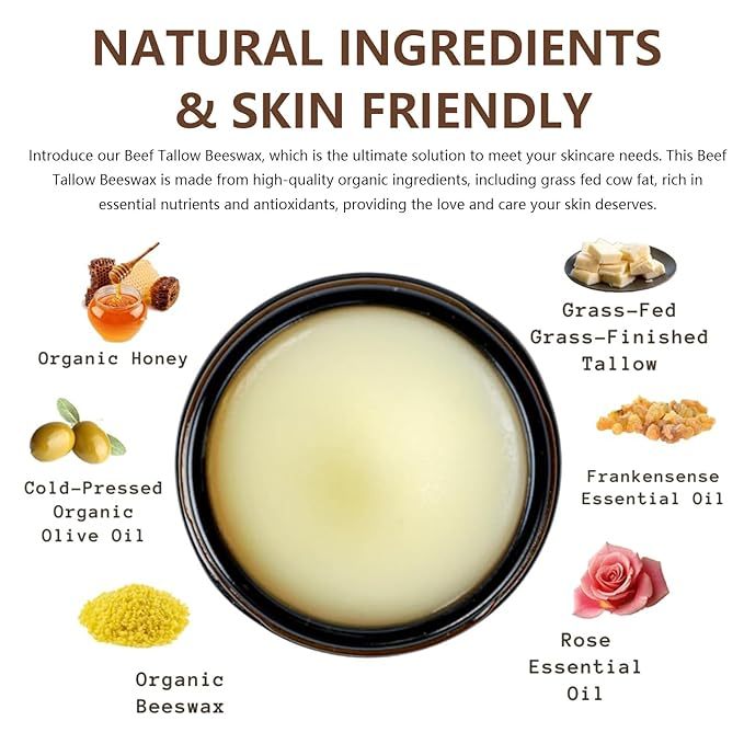 🔥LAST DAY SALE 50% OFF - Beef Tallow Beeswax and Honey Face Moisturizer