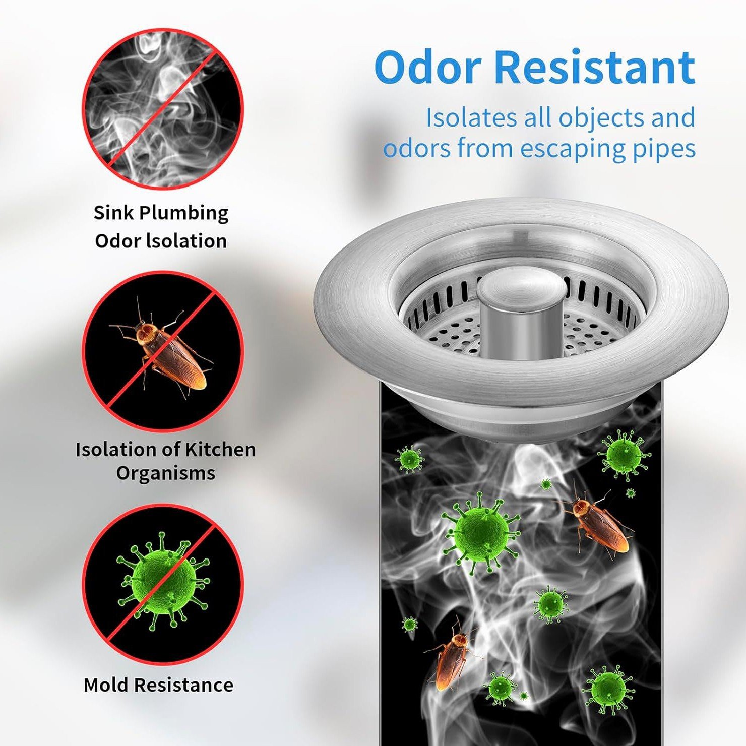 🔥Final Hot Sale-49% OFF🔥 3-in-1 Stainless Steel Sink Drain Strainer