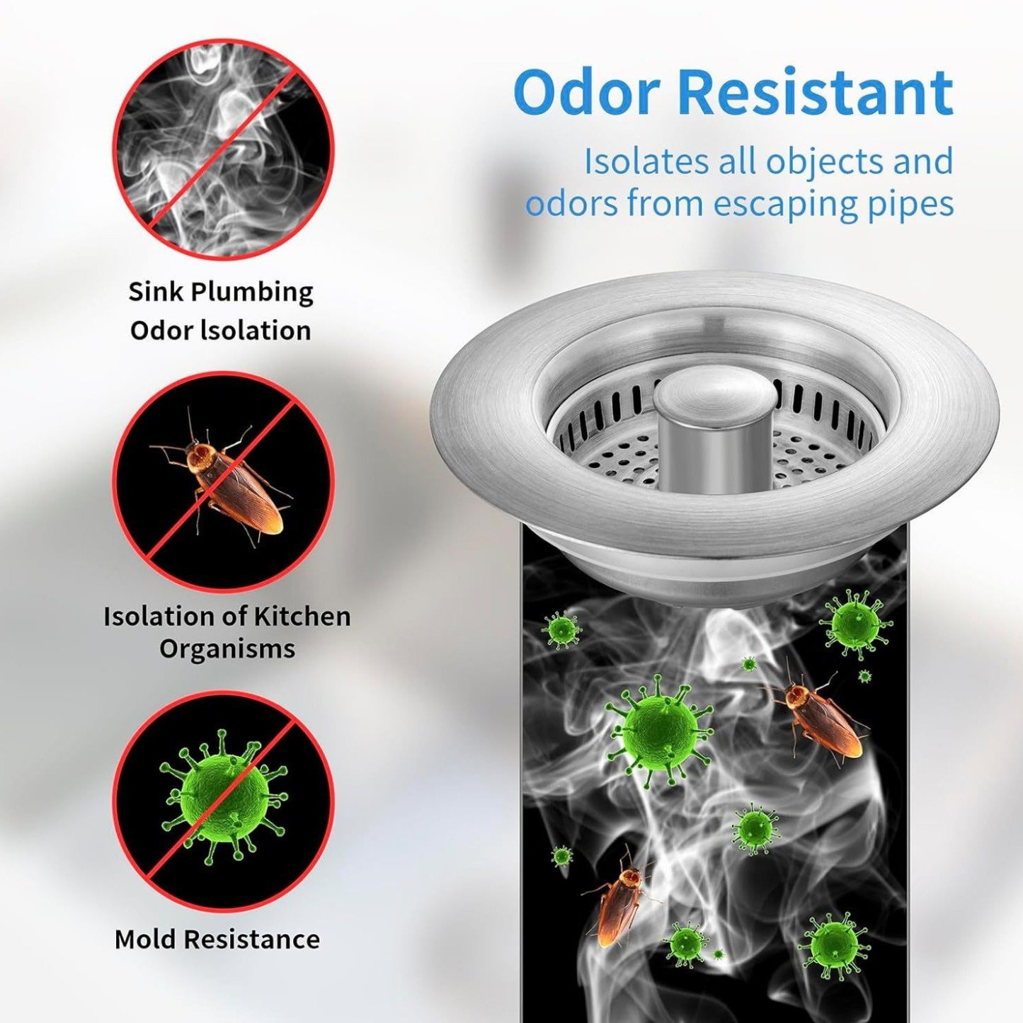 🔥Final Hot Sale-49% OFF🔥 3-in-1 Stainless Steel Sink Drain Strainer