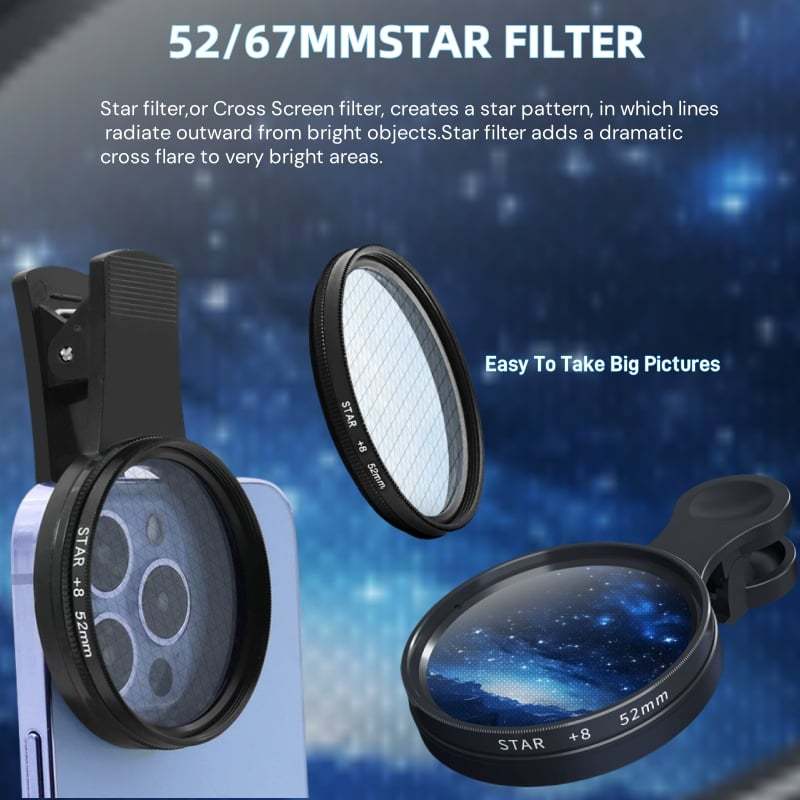 52/67MM Phone Lens Filter Kit For All Phones Models