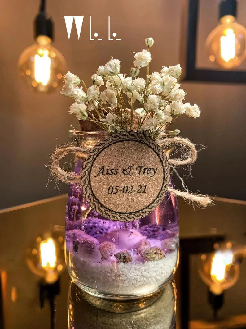 Ocean Theme Blue Green Gel Candle