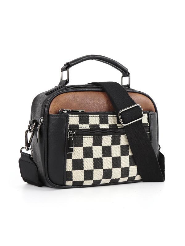 🔥Hot Sale Now 49% OFF - Checkerboard Pattern Colorblock Crossbody Bag