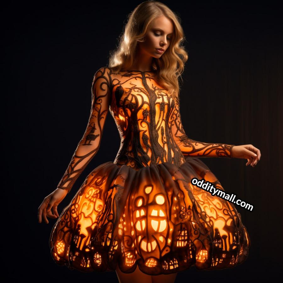 These stunning Halloween Silhouette Dresses Will Light Up Your Spooky Season!（Glow is a picture effect）