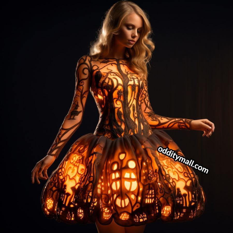 These stunning Halloween Silhouette Dresses Will Light Up Your Spooky Season!（Glow is a picture effect）