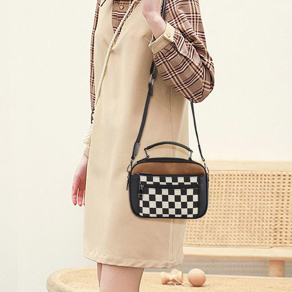 🔥Hot Sale Now 49% OFF - Checkerboard Pattern Colorblock Crossbody Bag