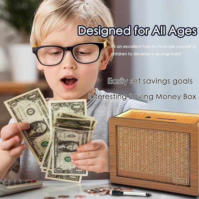 🔥Final Hot Sale-49% OFF🔥 Wooden Money Box with Counter