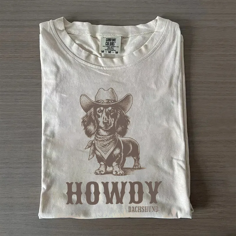 Comfort Funny Retro Dog Howdy T-shirt
