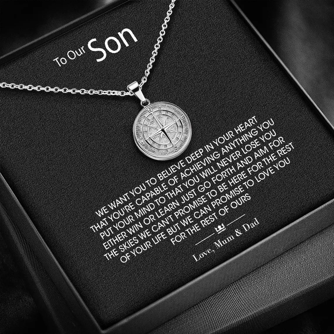 To My Son/Grandson - Compass Pendant