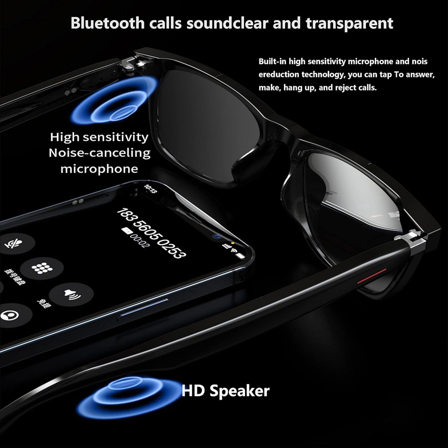 🔥2025 Hot Sale 49% OFF - HY-C8 AI Wireless Bluetooth Translation Glasses