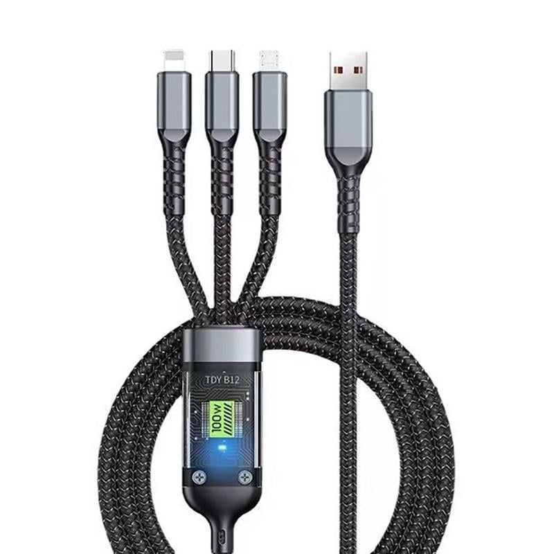 ✨Limited Sale 49% OFF✨ Multi-functional 3-in-1 USB Charging Cable – USB A, Type-C, and Lightning Connectors for Fast Charging and Data Sync of Phones