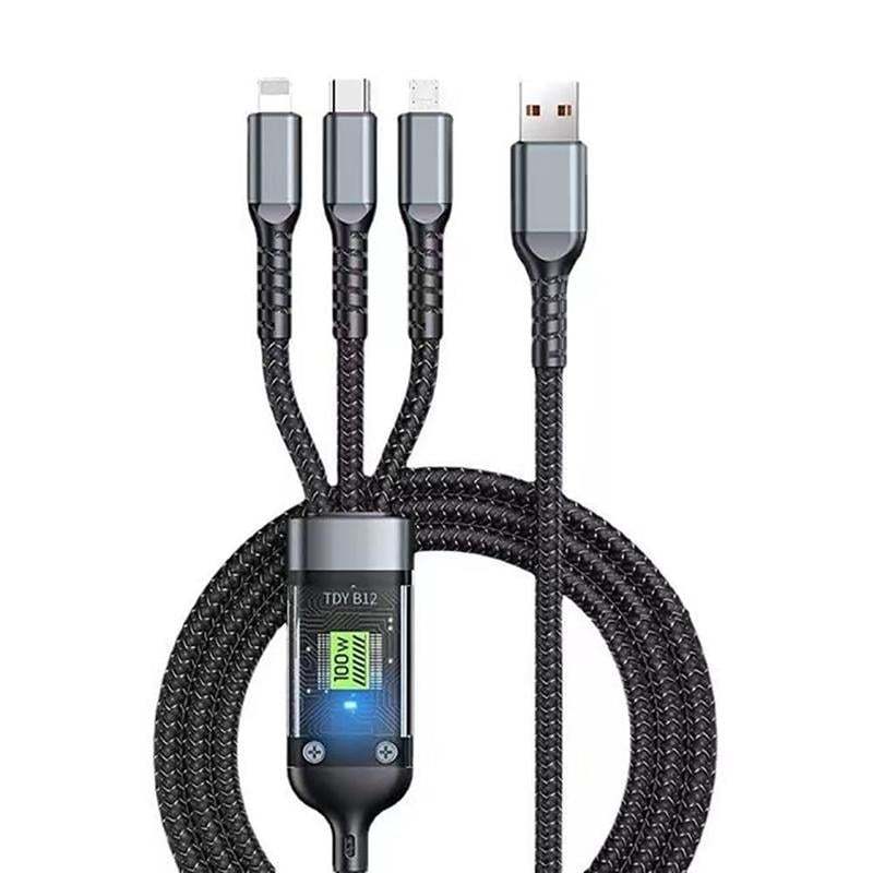 ✨Limited Sale 49% OFF✨ Multi-functional 3-in-1 USB Charging Cable – USB A, Type-C, and Lightning Connectors for Fast Charging and Data Sync of Phones