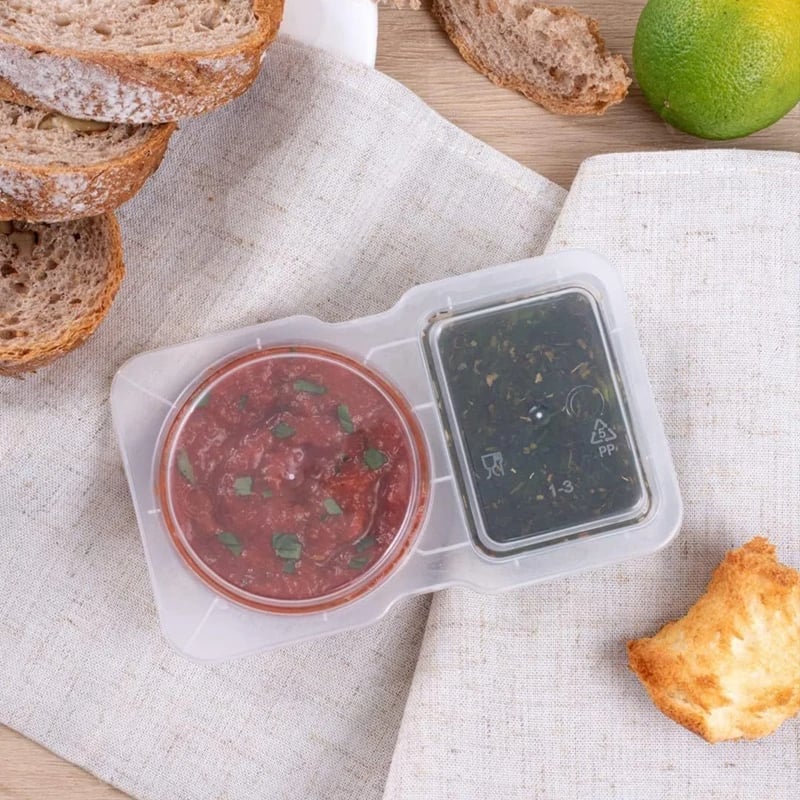 🔥2025 Hot Sale 49% OFF - Double Compartment Condiment Containers with Lids