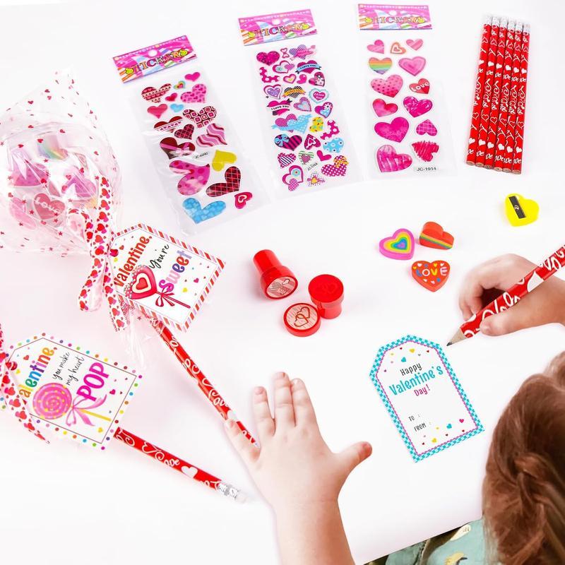 🔥Valentine's Day deals 49% OFF - Valentines Day Gifts for Kids - 24 Pack Giant Lollipop-Shaped Stationery Set