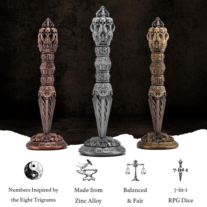 🔥2025 Hot Sale 49% OFF - Metal Wand Skull Dice & Bone RPG Dice Set