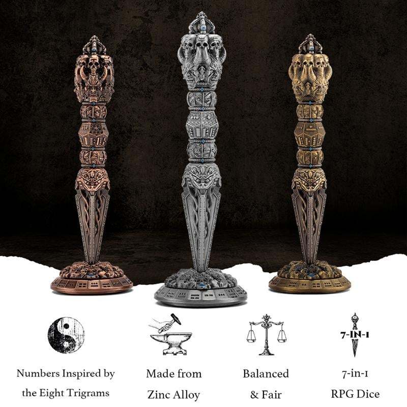 🔥2025 Hot Sale 49% OFF - Metal Wand Skull Dice & Bone RPG Dice Set