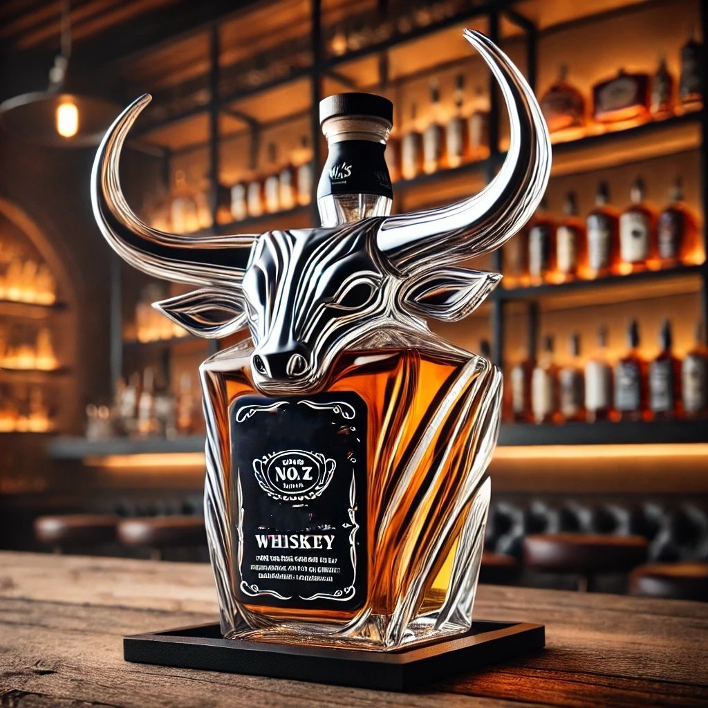 Funny Bull Whiskey Bottle