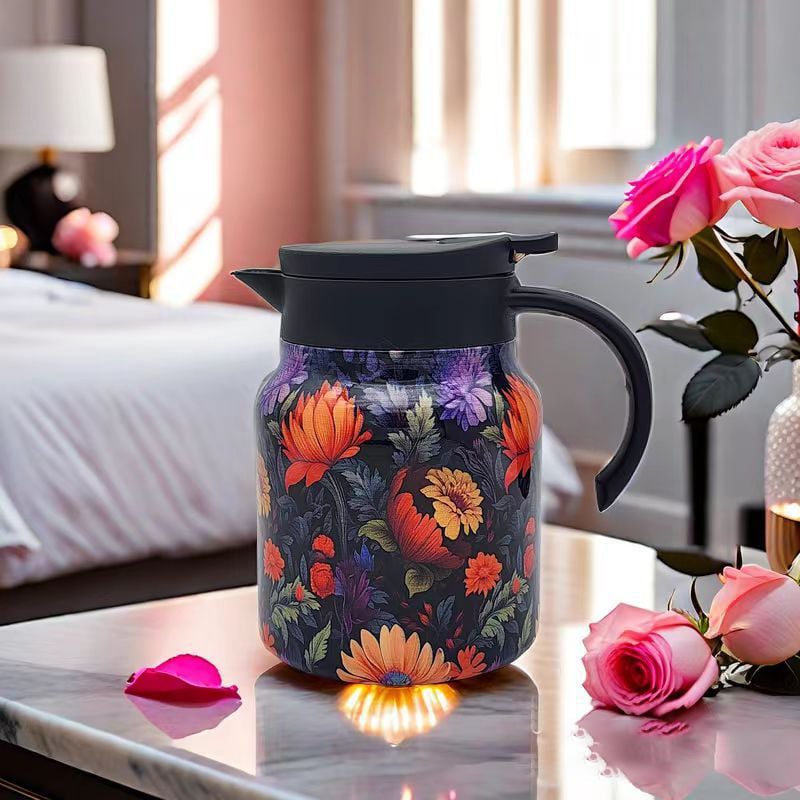 🔥2025 Hot Sale 49% OFF - Vintage Floral Pattern Tea Thermos – Built-In Infuser