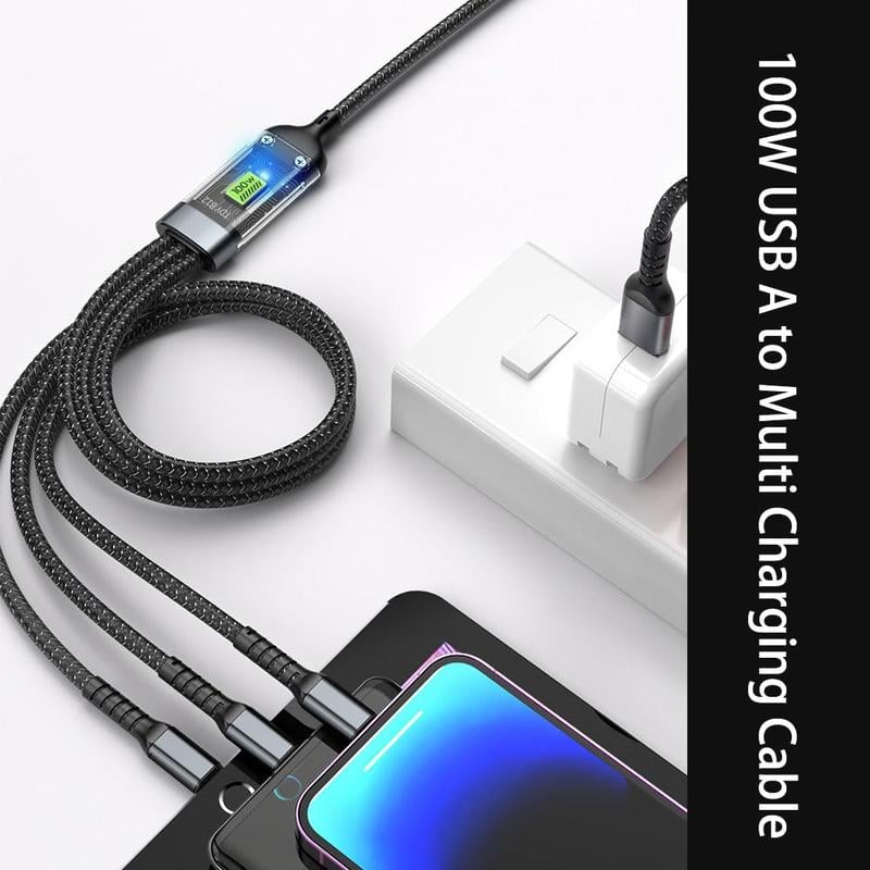 ✨Limited Sale 49% OFF✨ Multi-functional 3-in-1 USB Charging Cable – USB A, Type-C, and Lightning Connectors for Fast Charging and Data Sync of Phones