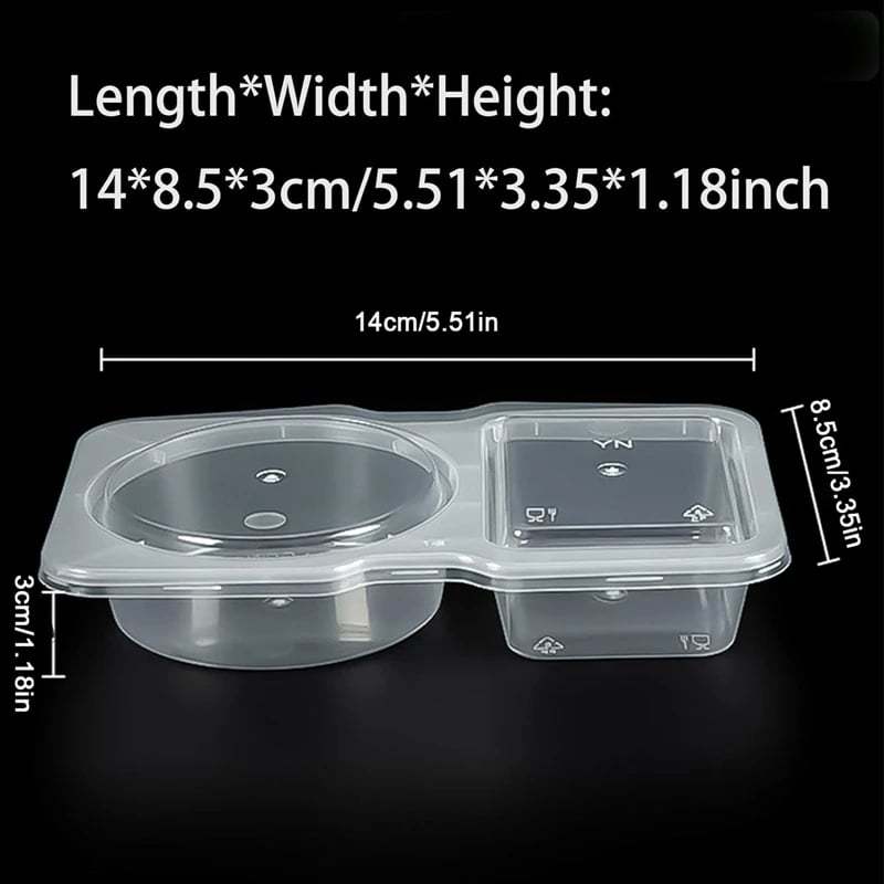 🔥2025 Hot Sale 49% OFF - Double Compartment Condiment Containers with Lids