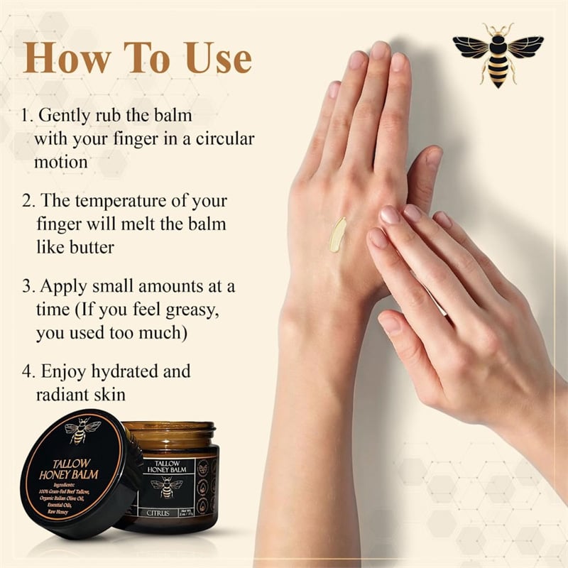 🔥LAST DAY SALE 50% OFF - Beef Tallow Beeswax and Honey Face Moisturizer