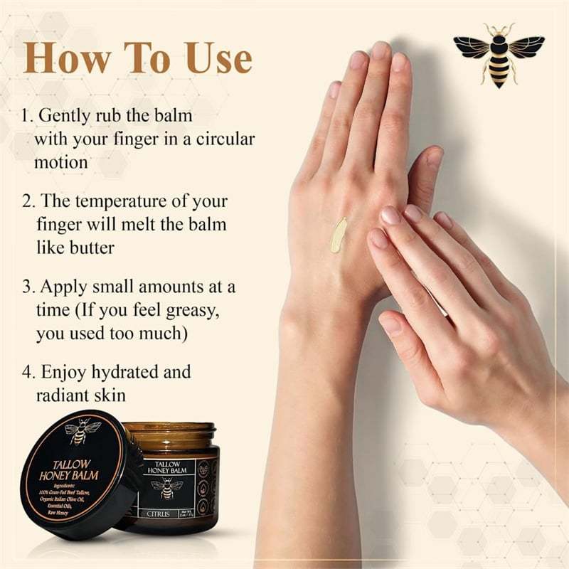 🔥LAST DAY SALE 50% OFF - Beef Tallow Beeswax and Honey Face Moisturizer