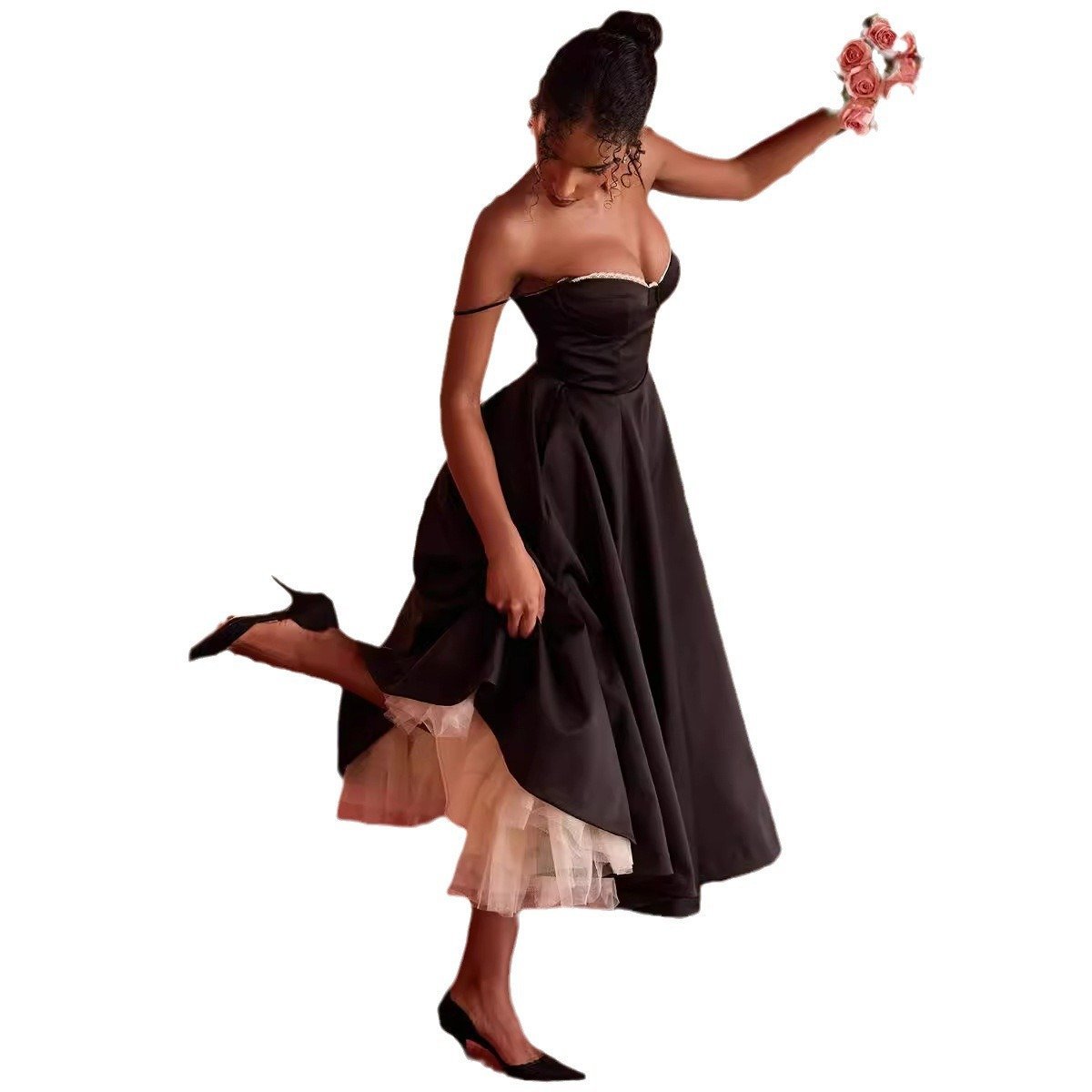 🔥Final Hot Sale-49% OFF🔥 Satin Tulle Midi Dress(FREE SHIPPING)