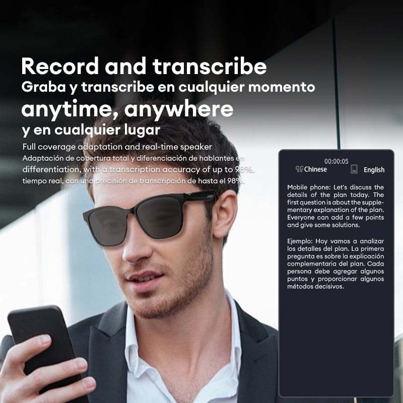 🔥2025 Hot Sale 49% OFF - HY-C8 AI Wireless Bluetooth Translation Glasses