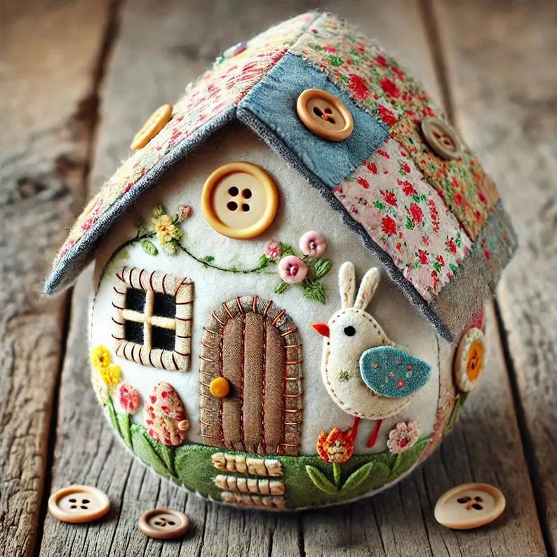 🔥BUY 2 GET 1 FREE - 🏡🥚Patchwork Felt Egg House DIY Kit