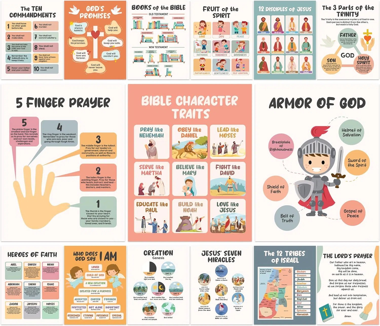 Christian Posters for Kids - 9/15 Posters Included